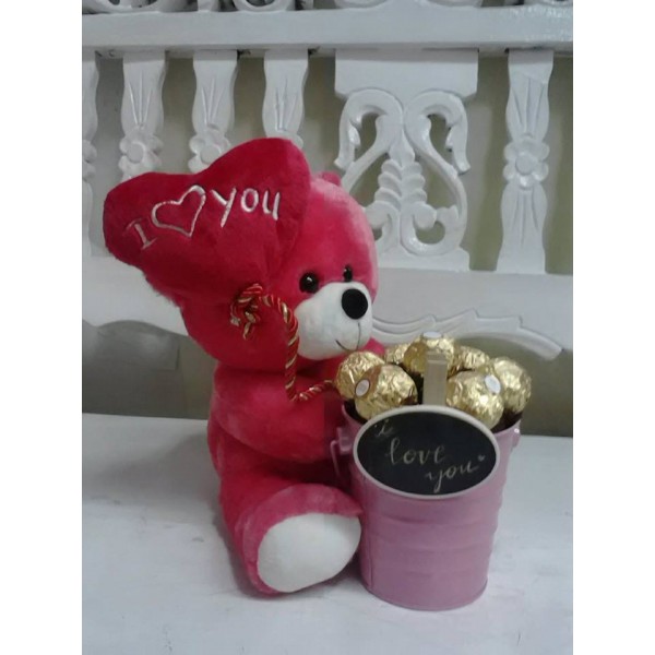 Bear with Pail of Ferrero