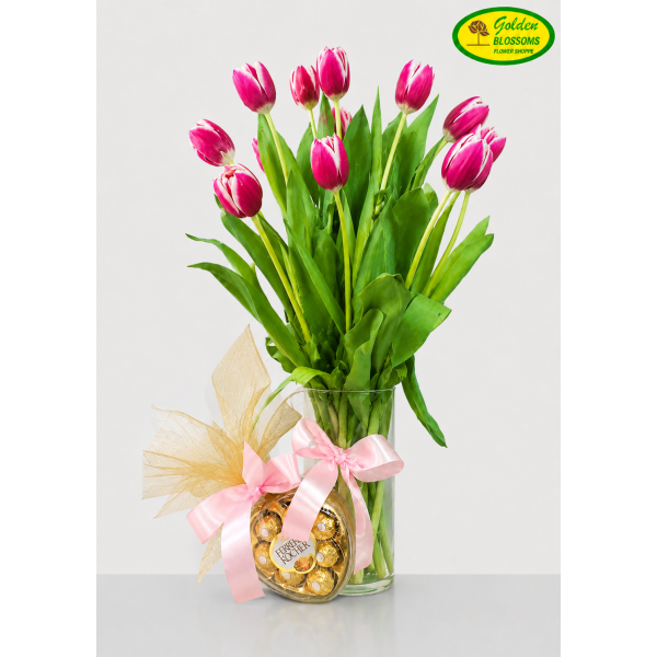 Tulips with Ferrero