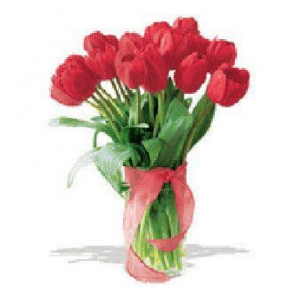 Red Tulips Vase